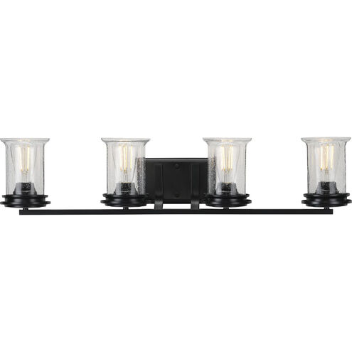 Winslett 4 Light 33 inch Matte Black Bath Vanity Wall Light