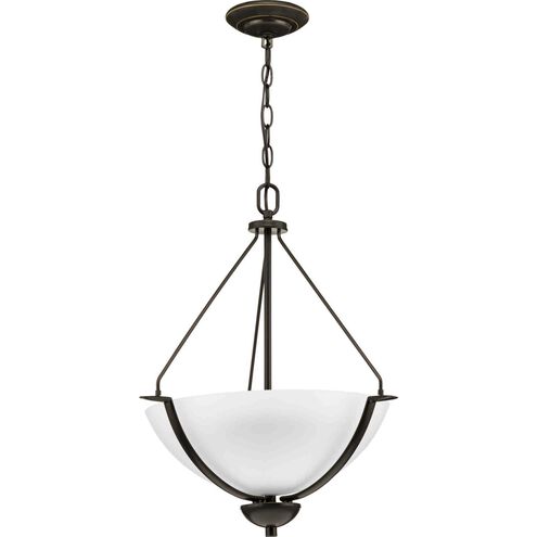 Bravo 3 Light 21 inch Antique Bronze Inverted Pendant Ceiling Light in Bulbs Not Included, Etched