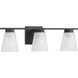 Tanner 3 Light 22 inch Matte Black Vanity Light Wall Light