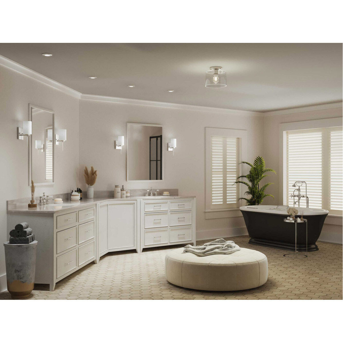 Lisbon 1 Light 5 inch Polished Nickel Bath Vanity Wall Light, Design Series