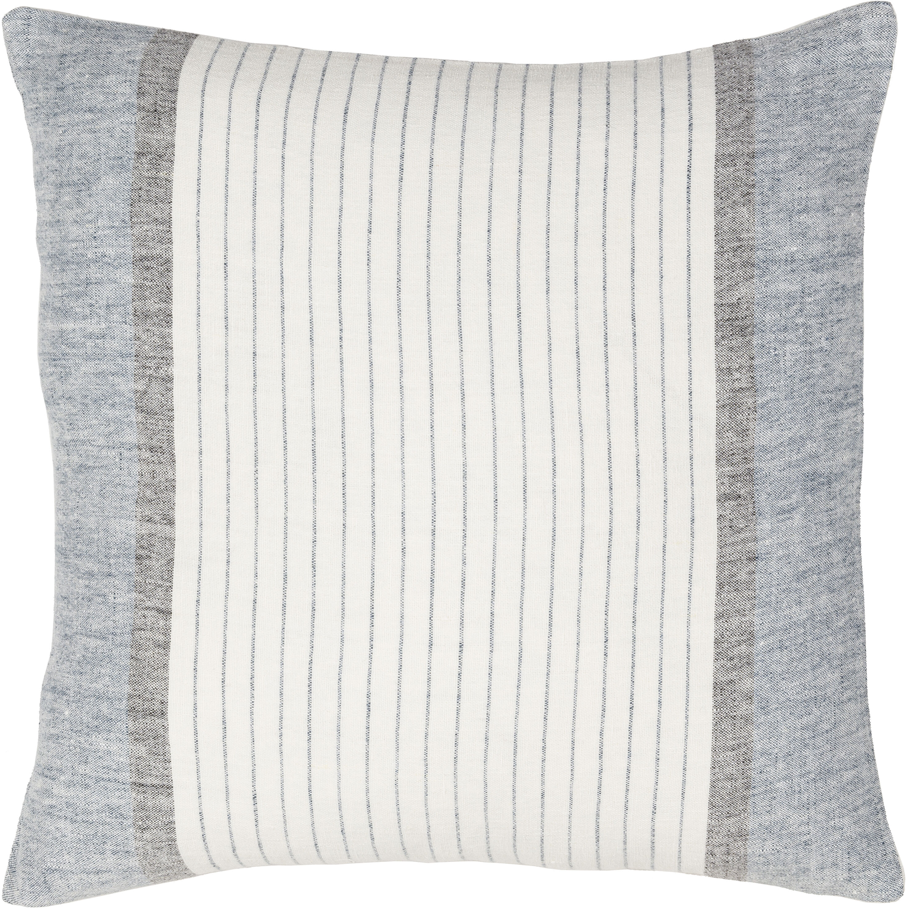 Linen Stripe Buttoned Decorative Pillow