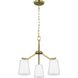 Vertex 3 Light 18 inch Brushed Gold Convertible Chandelier Ceiling Light