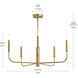 Reines 5 Light 26 inch Brushed Gold Chandelier Ceiling Light