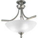 Glendale 3 Light 19 inch Brushed Nickel Semi-Flush Mount Ceiling Light