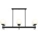 Rigsby 6 Light 43.75 inch Matte Black Linear Chandelier Ceiling Light