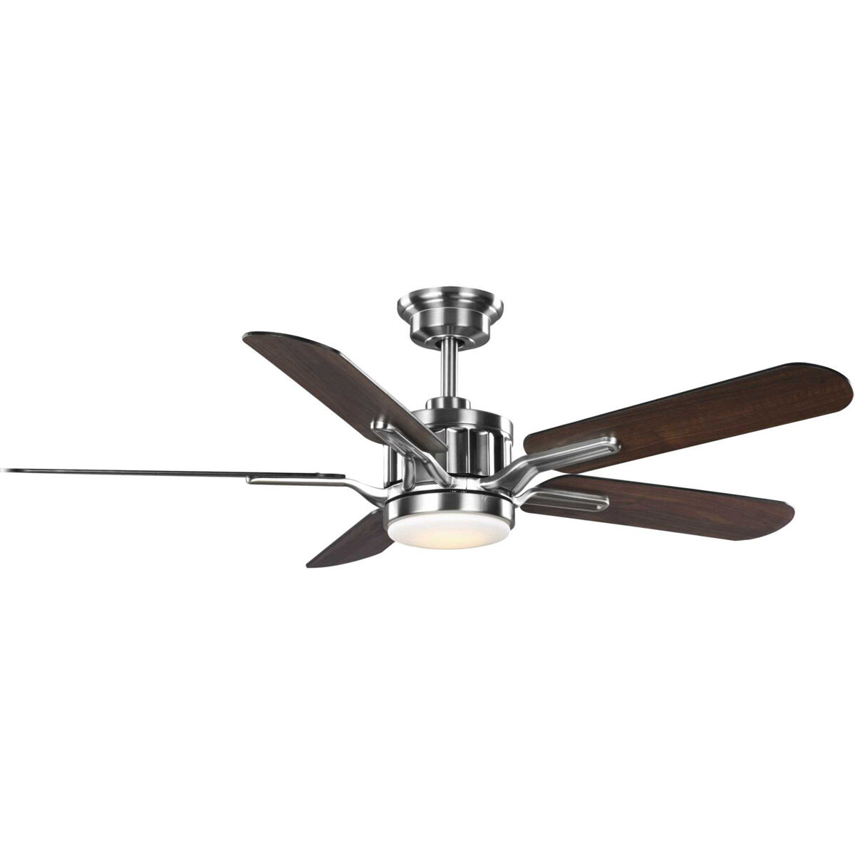 Claret 54 inch Brushed Nickel with Matte Black/American Walnut Blades Ceiling Fan
