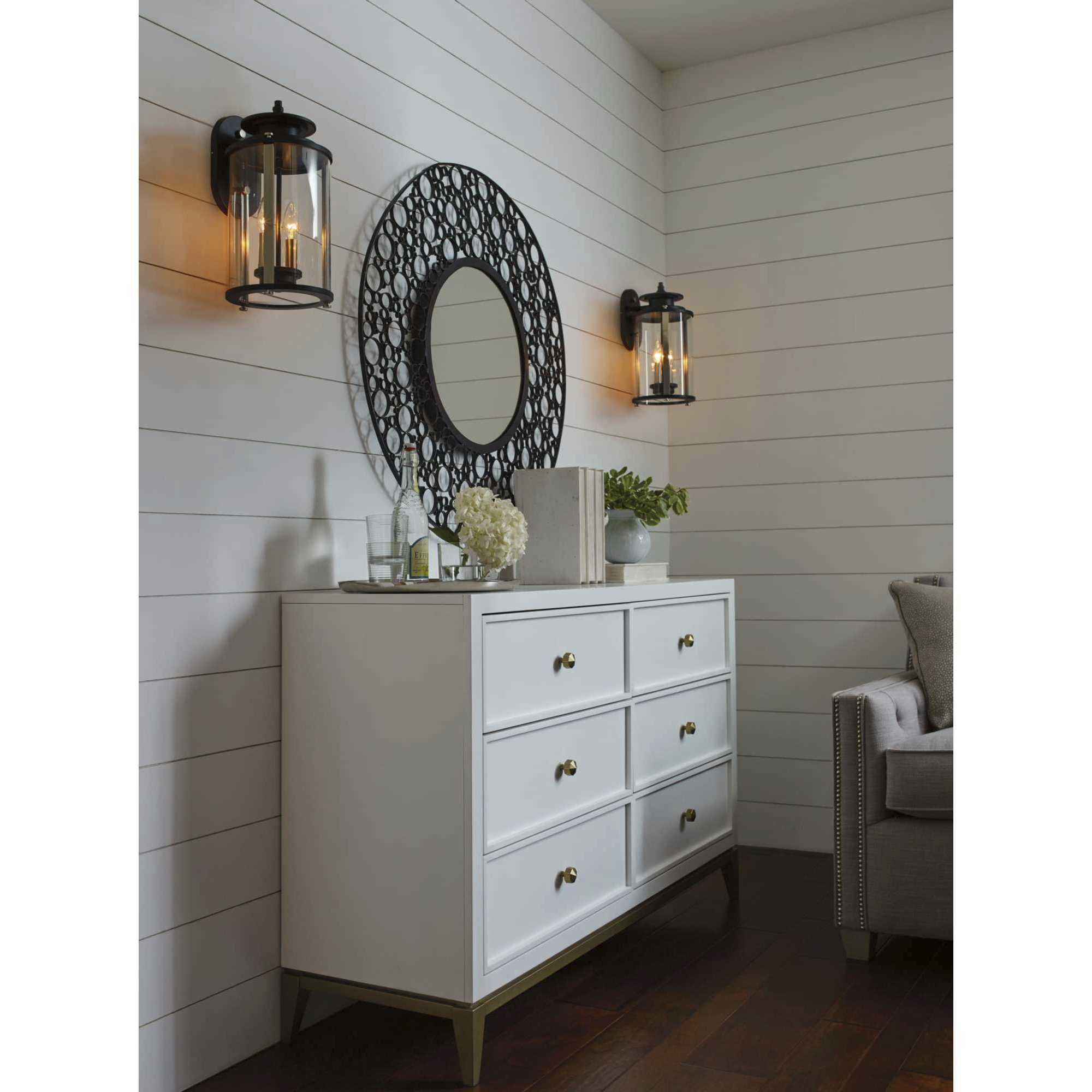 Squire Outdoor Wall Lantern in Black, Medium