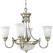 Huntington 4 Light 26 inch Colonial Silver Chandelier Ceiling Light