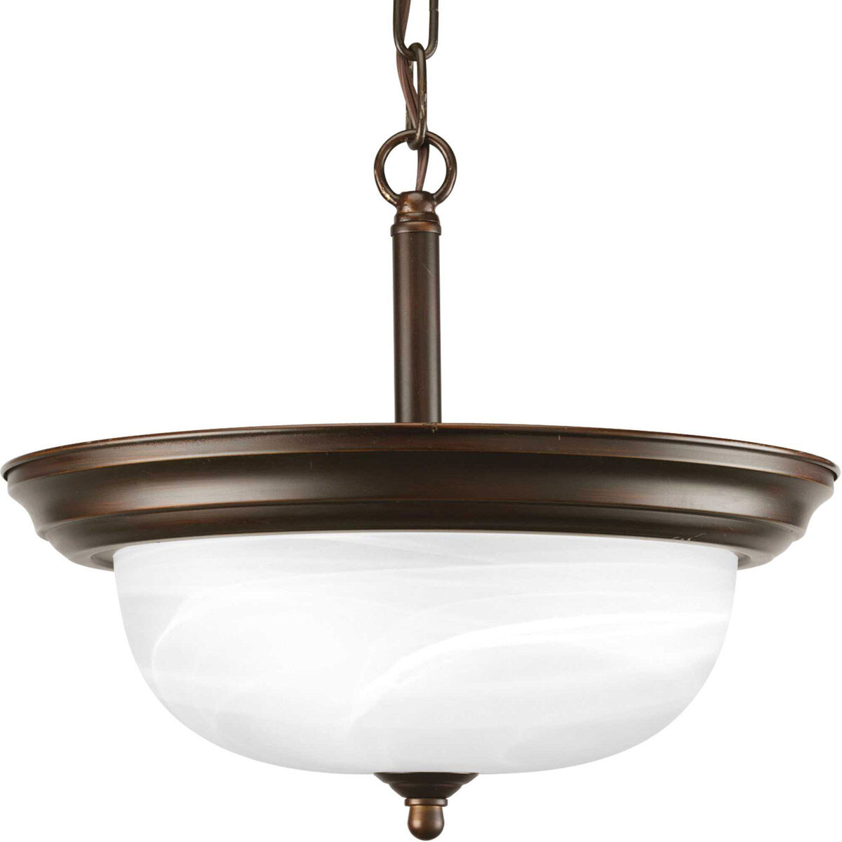 Dome Glass CTC 2 Light 13.19 inch Antique Bronze Semi-Flush Mount Convertible Ceiling Light