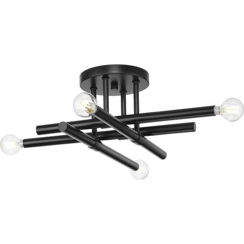 Arya 4 Light 20.12 inch Matte Black Semi-Flush Mount Ceiling Light, Design Series