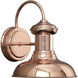 Brookside 1 Light 10 inch Cognac Outdoor Wall Lantern in Copper, Small