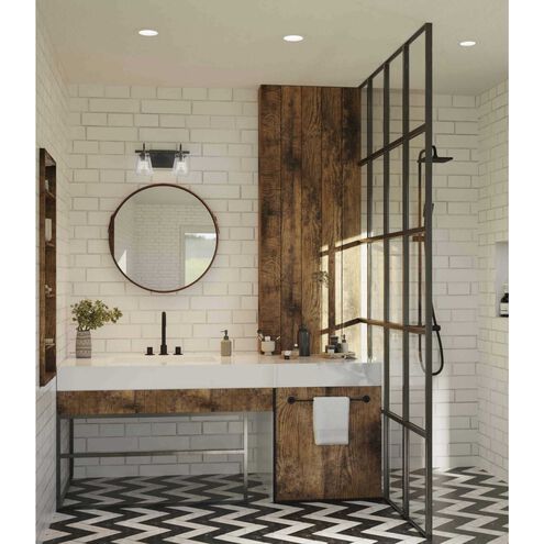 Martenne 2 Light 14 inch Matte Black Bathroom Vanity Light Wall Light