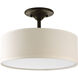 Inspire 2 Light 13 inch Antique Bronze Semi-Flush Mount Ceiling Light