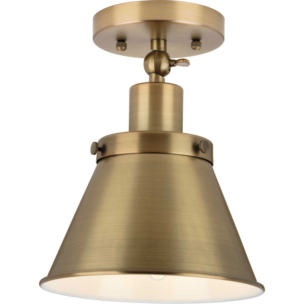 Antique brass flush shop mount ceiling light
