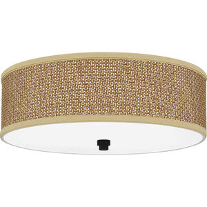 Zen 3 Light 17 inch Mystic Black Flush Mount Ceiling Light, Naturals