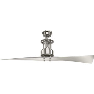 Spades 56 inch Brushed Nickel with Silver Blades Ceiling Fan