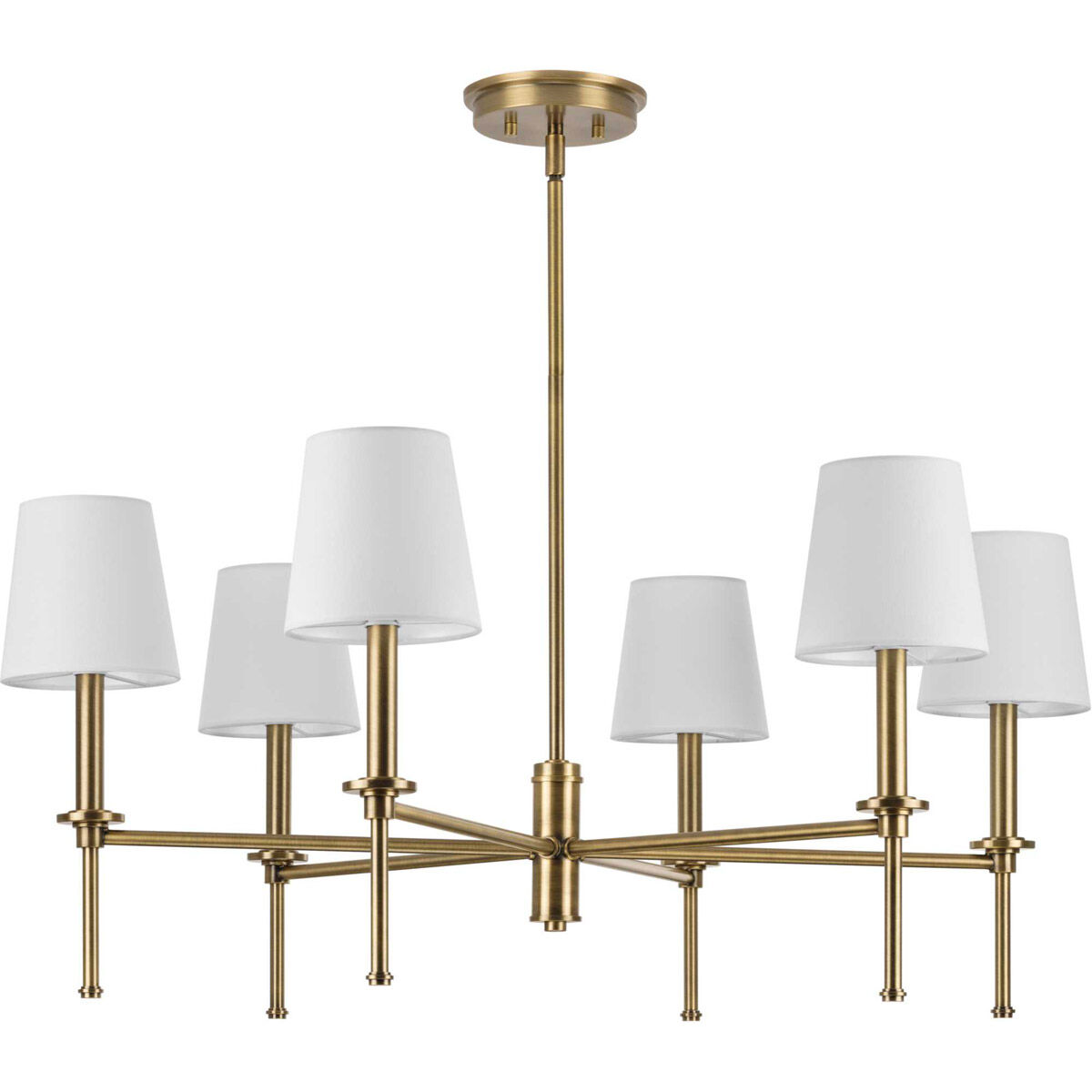 Progress P400294-163 Elara 6 Light 30 inch Vintage Brass