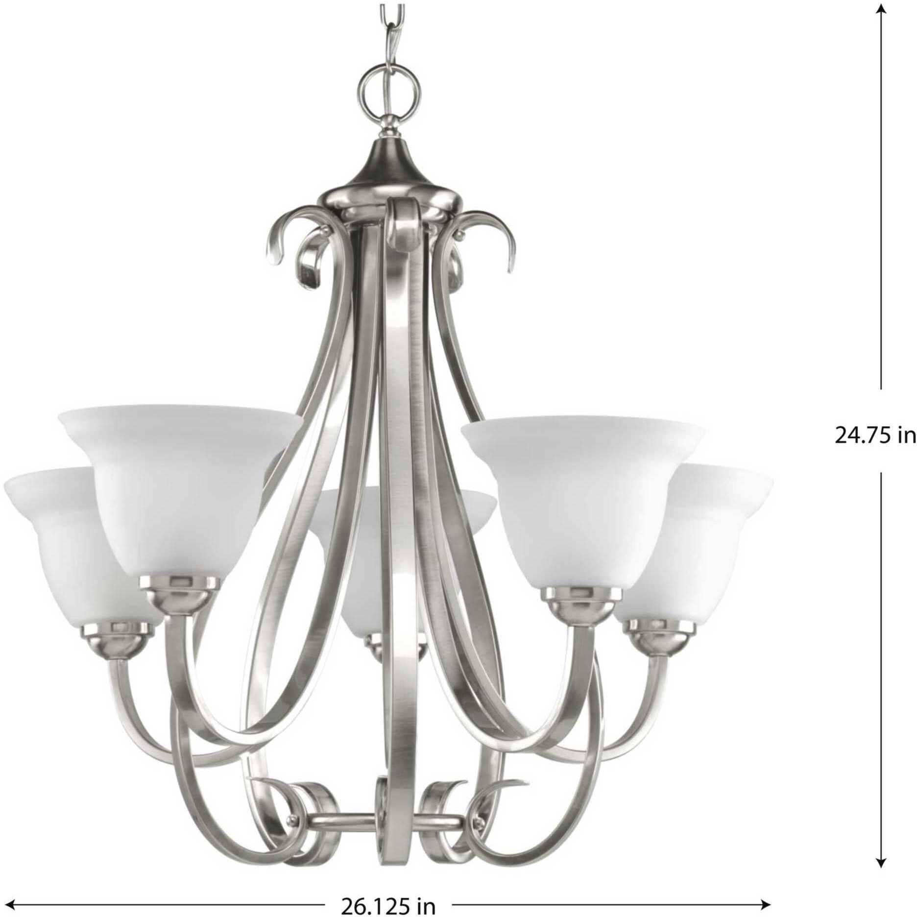 Torino 5 Light 26.13 inch Brushed Nickel Chandelier Ceiling Light