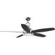 Kudos 52 inch Polished Chrome with Black/Medium Cherry Blades Ceiling Fan, Progress LED