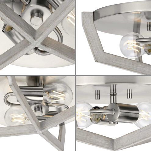 Galloway 2 Light 15 inch Brushed Nickel Flush Mount Ceiling Light