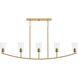 Jheni 5 Light 46 inch Brushed Gold Linear Chandelier Ceiling Light