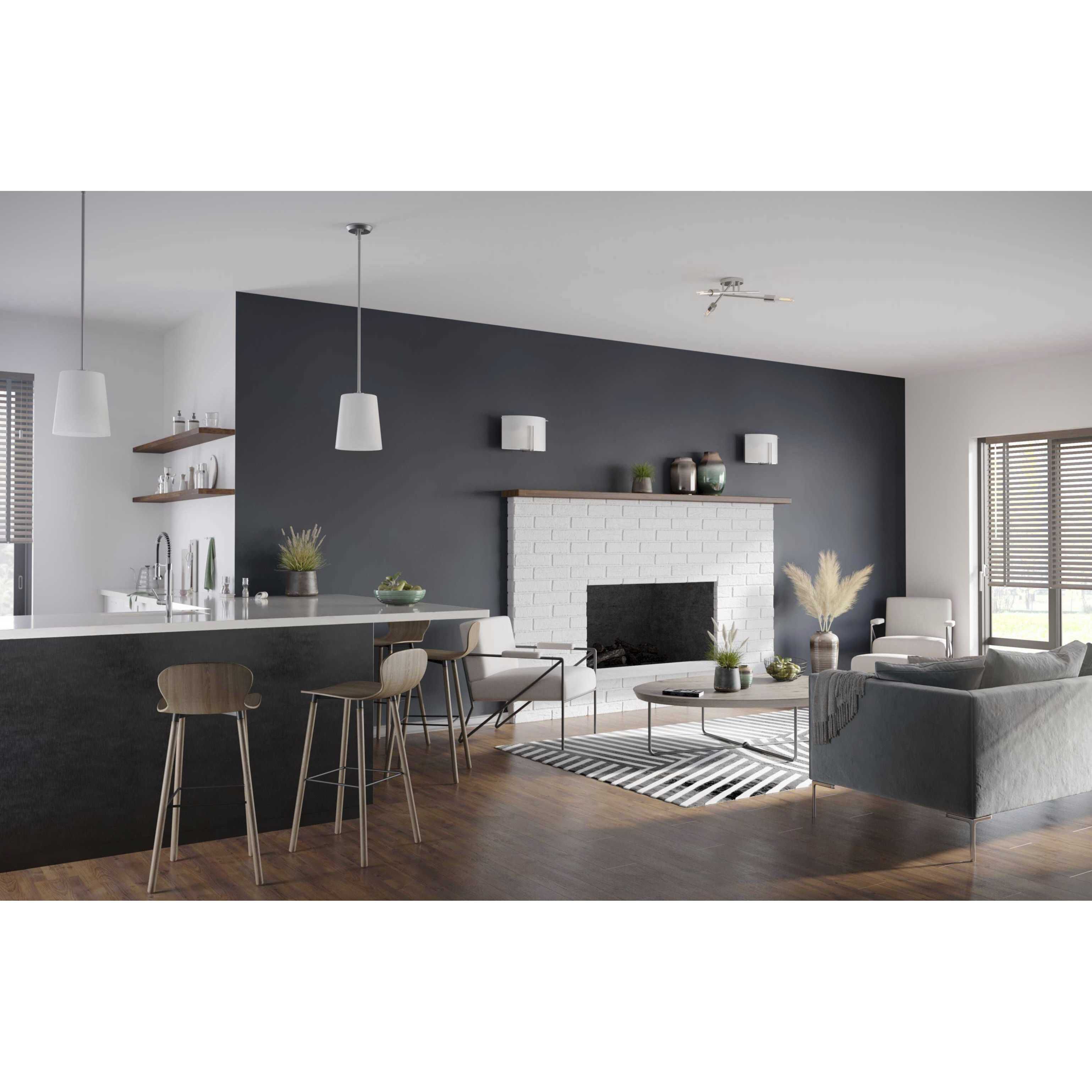 Modern Glass Sconce 2 Light 4 inch Brushed Nickel ADA Wall Sconce Wall Light