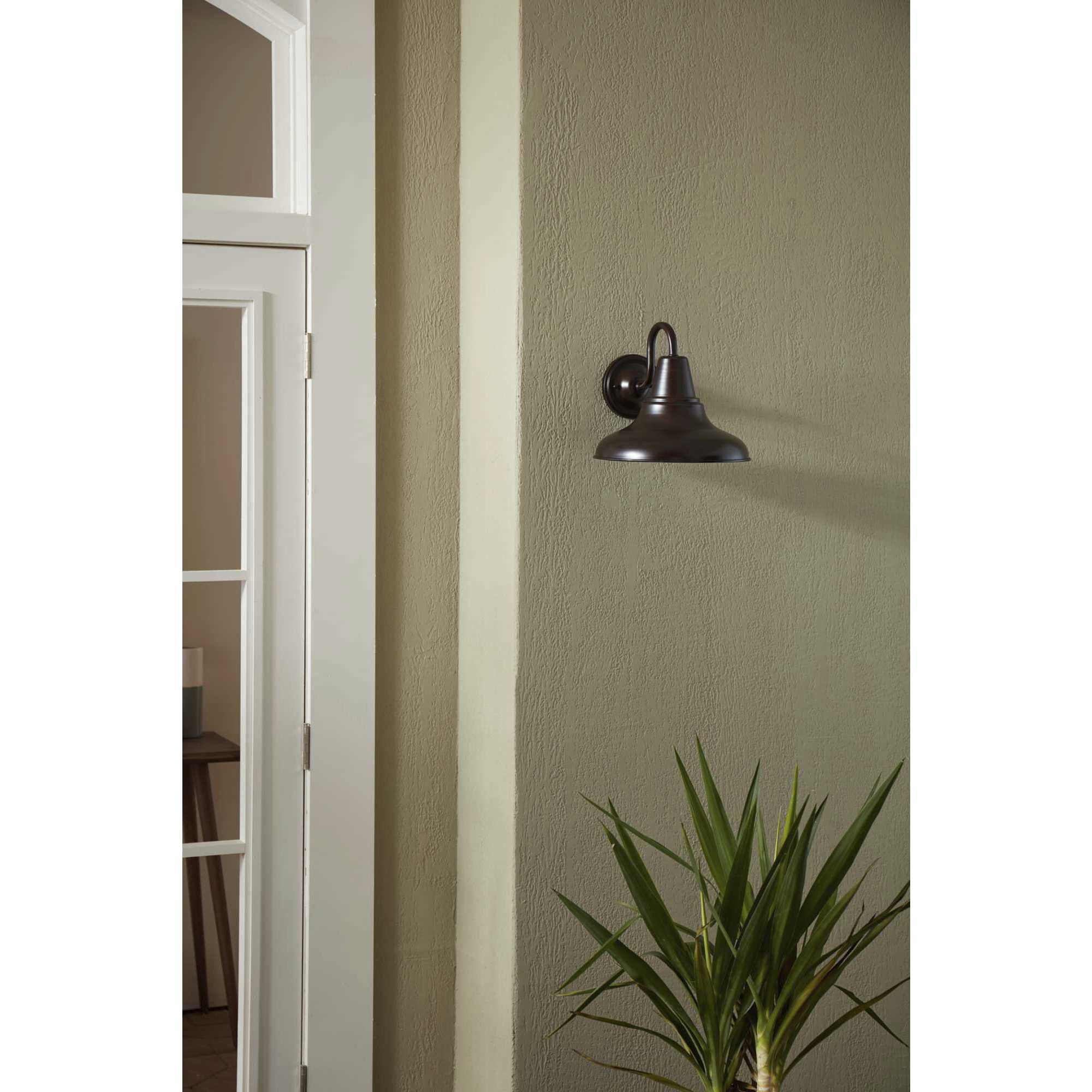 District Outdoor Wall Lantern in Antique Bronze, Standard Lamping, Large