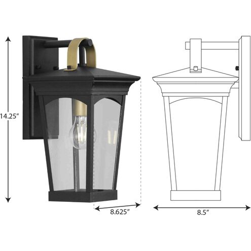 Chatsworth 1 Light 14 inch Textured Black Outdoor Wall Lantern, Small, Design Series