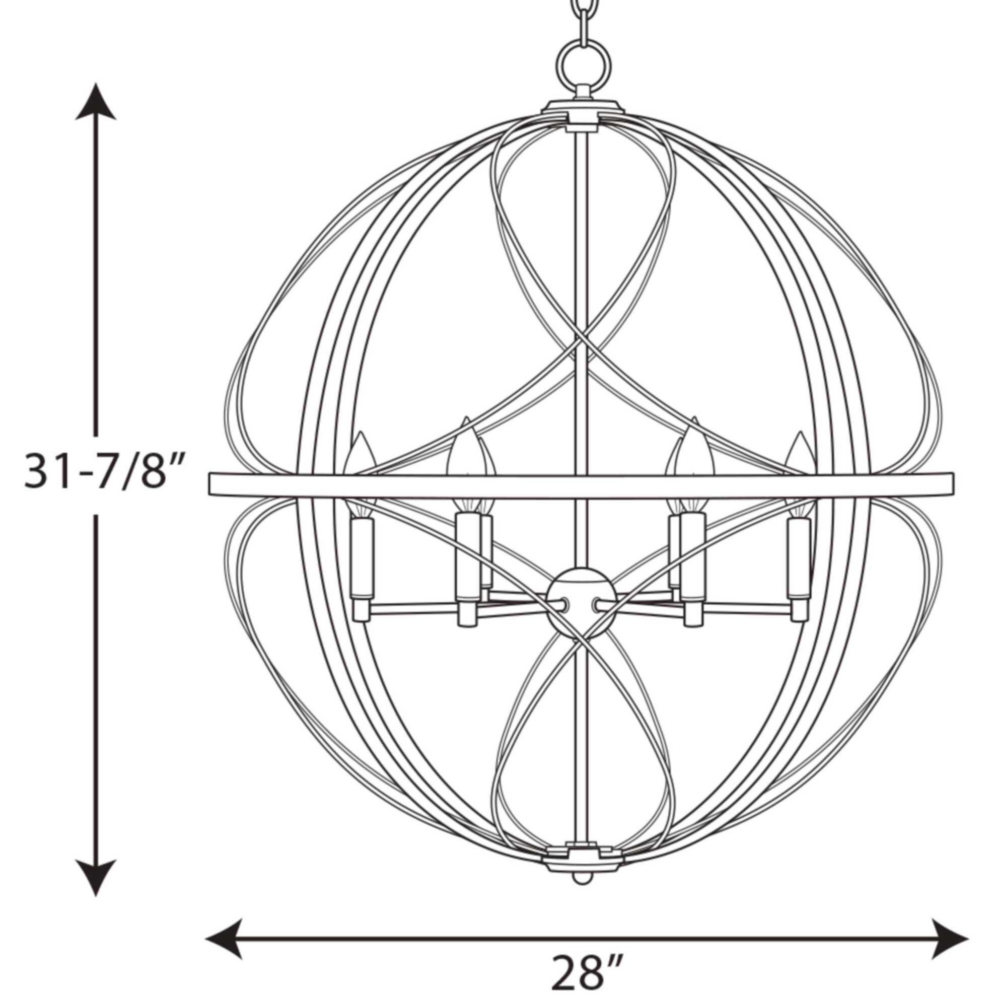 Brandywine 6 Light Silver Ridge Pendant Ceiling Light