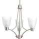Asset 3 Light 20 inch Brushed Nickel Chandelier Ceiling Light in Bulbs Included