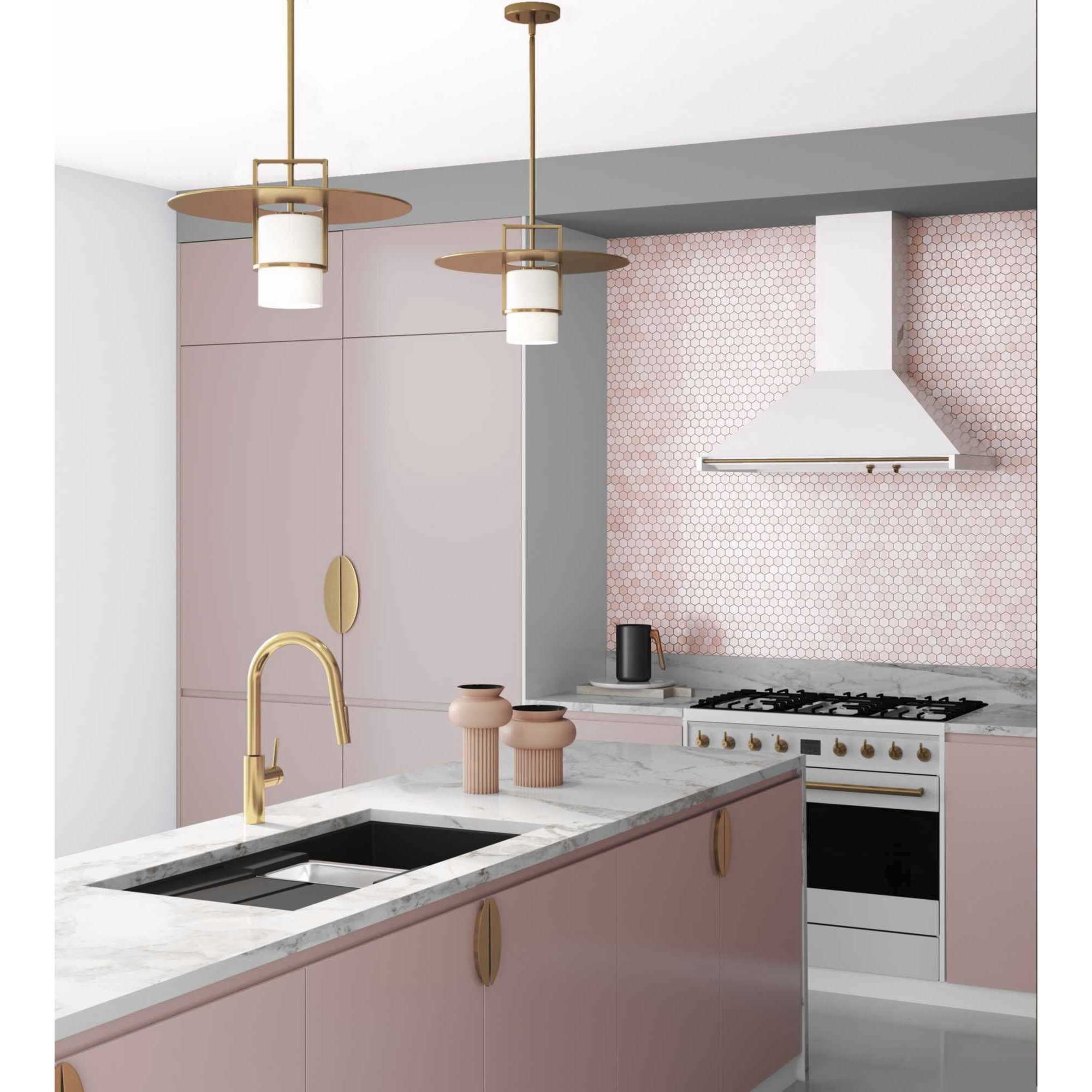 Mystic 1 Light 14 inch Brushed Bronze Pendant Ceiling Light