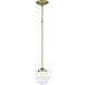 School House 1 Light 8 inch Vintage Brass Mini Pendant Ceiling Light