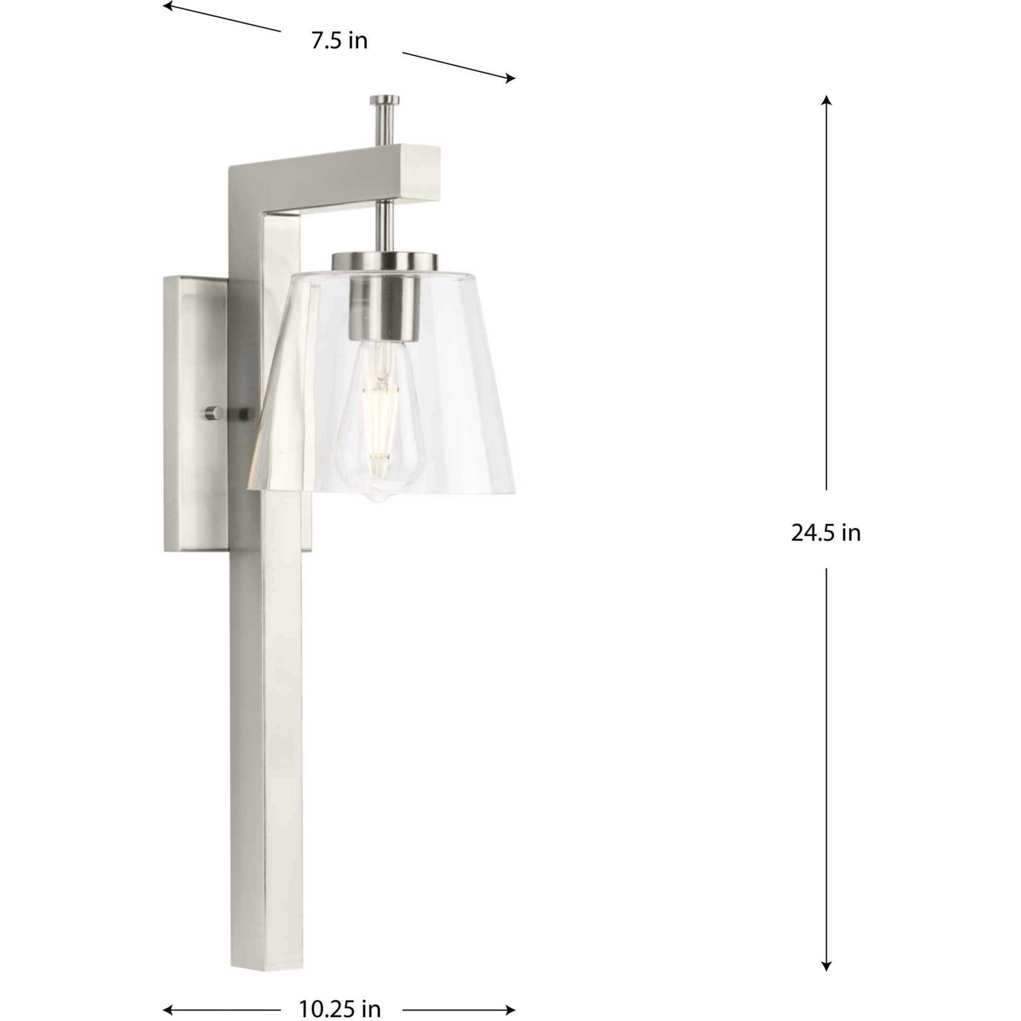 Saffert 1 Light 10 inch Brushed Nickel Wall Bracket Wall Light, Design Series