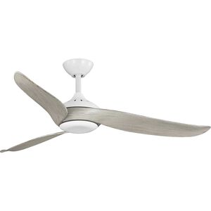 Conte 52 inch Satin White with Washed Oak Blades Outdoor Ceiling Fan