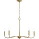 Ilia 5 Light 28 inch Brushed Gold Chandelier Ceiling Light