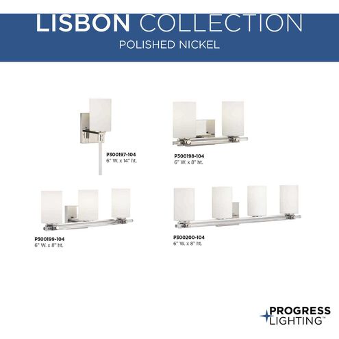 Lisbon 1 Light 5 inch Polished Nickel Bath Vanity Wall Light, Design Series
