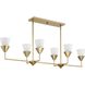 Pinellas 6 Light 50 inch Soft Gold Linear Chandelier Ceiling Light, Design Series