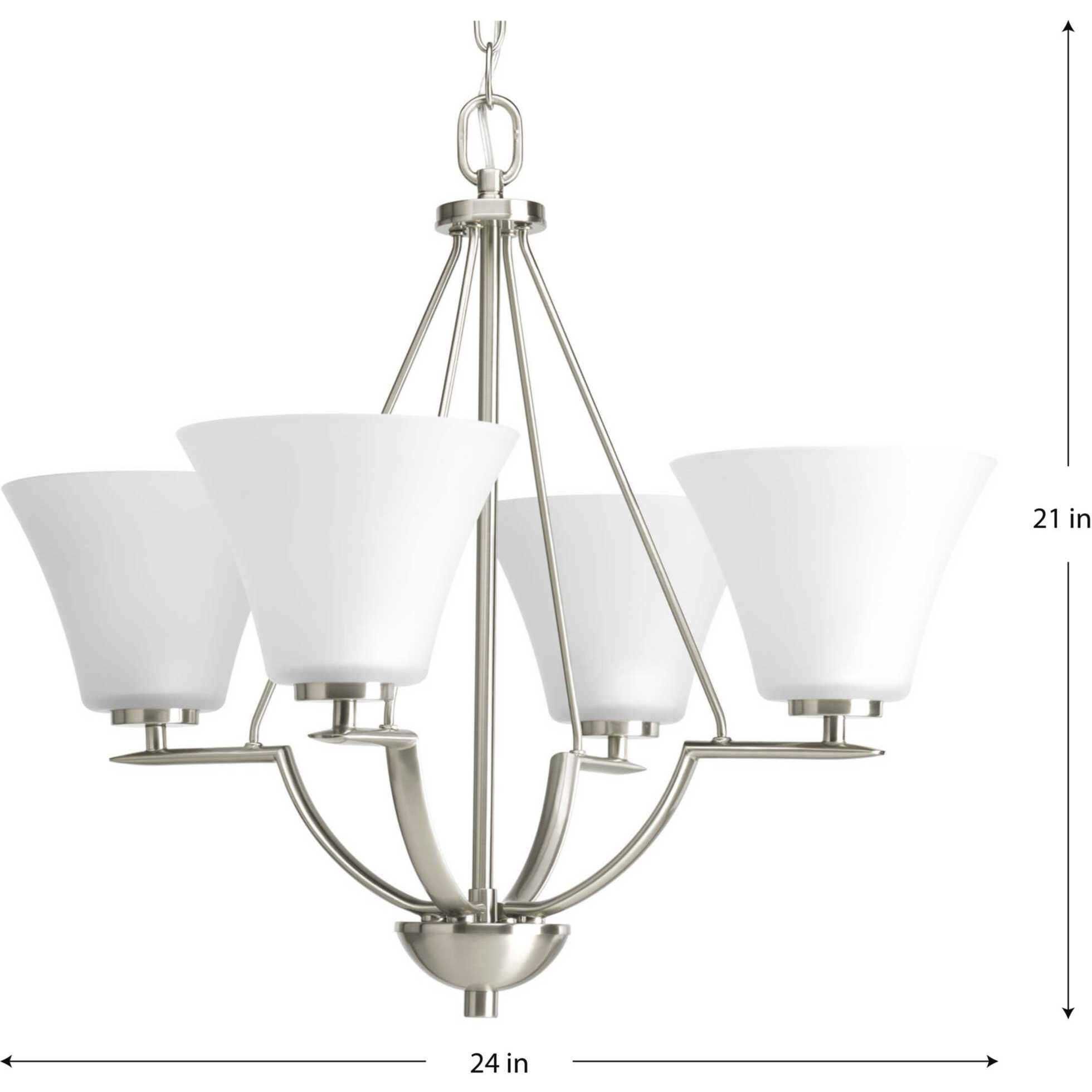 Bravo 4 Light 24 inch Brushed Nickel Chandelier Ceiling Light