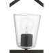 Vertex 1 Light 5 inch Matte Black Semi-Flush Mount Ceiling Light