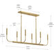 Reines 6 Light 44 inch Brushed Gold Linear Chandelier Ceiling Light