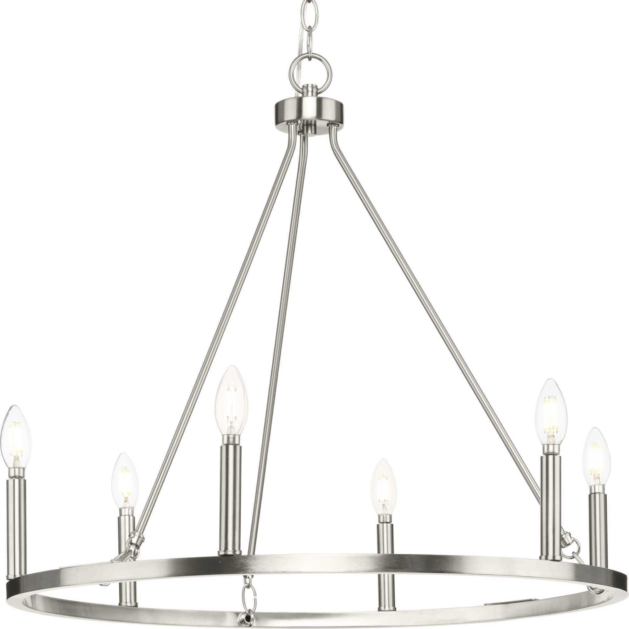 Gilliam 6 Light 27.62 inch Brushed Nickel Chandelier Ceiling Light