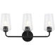 Celino 3 Light 23.25 inch Black Vanity Light Wall Light