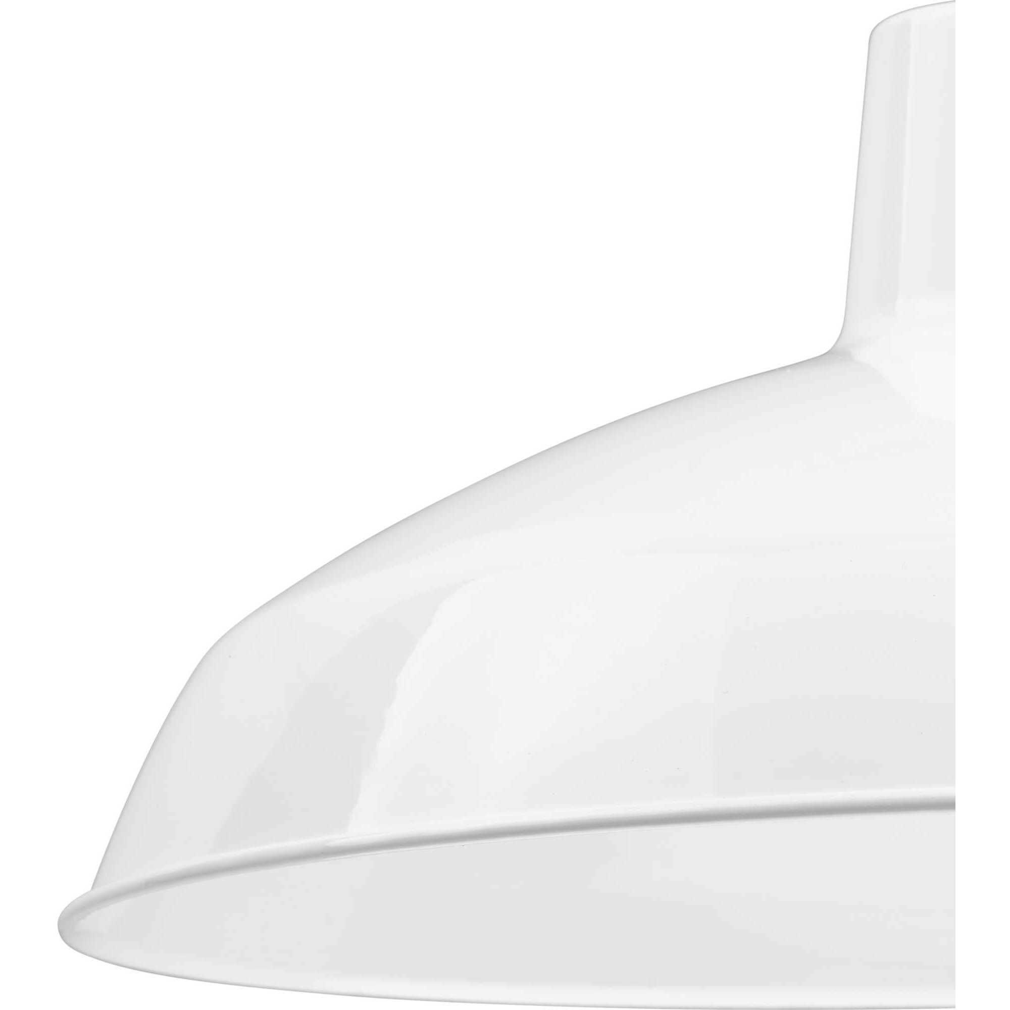 Metal Shade 1 Light White Pendant Ceiling Light in Standard