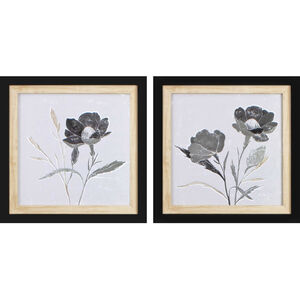 Florals Gray and Neutral Framed Art