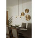 Saffert 3 Light 40 inch Vintage Brass Island Pendant Ceiling Light, Design Series