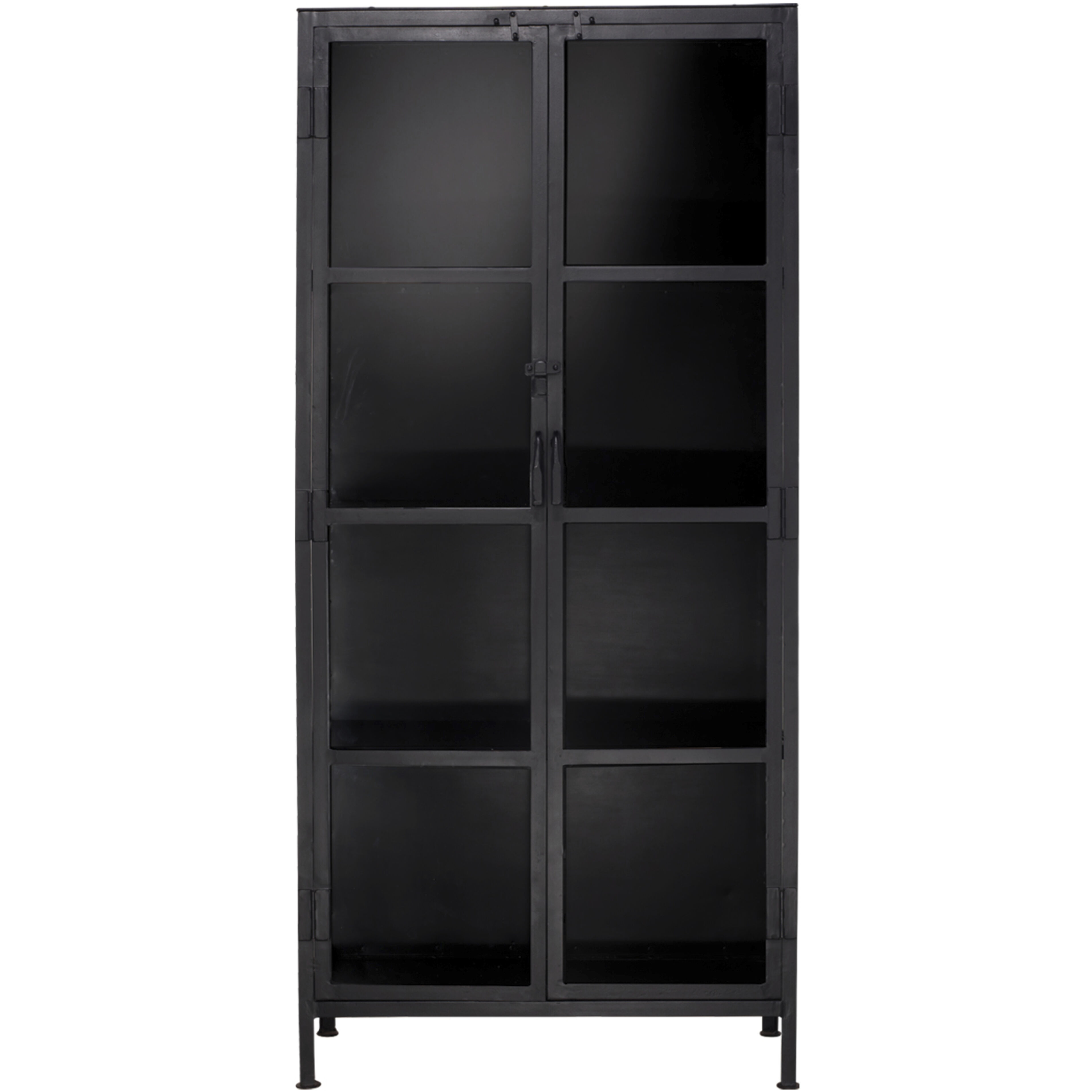 Union Black Iron & Clear Glass Tall Curio Cabinet