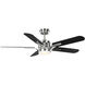 Claret 54 inch Brushed Nickel with Matte Black/American Walnut Blades Ceiling Fan