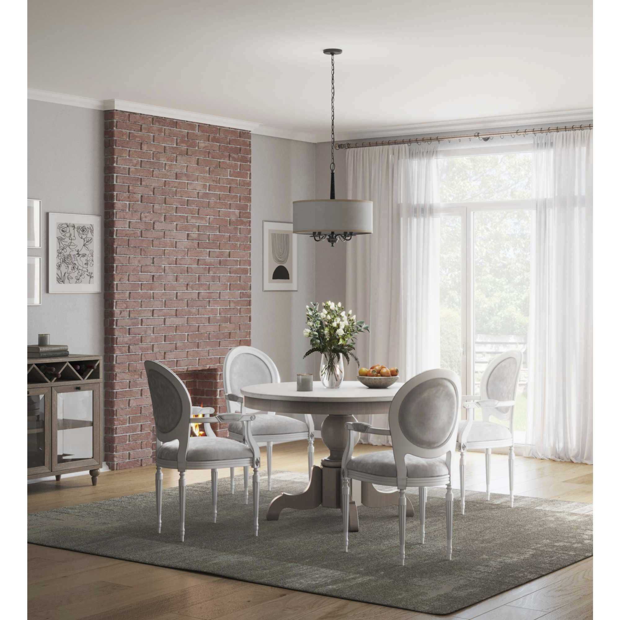 Durrell 4 Light 21 inch Matte Black Chandelier Ceiling Light