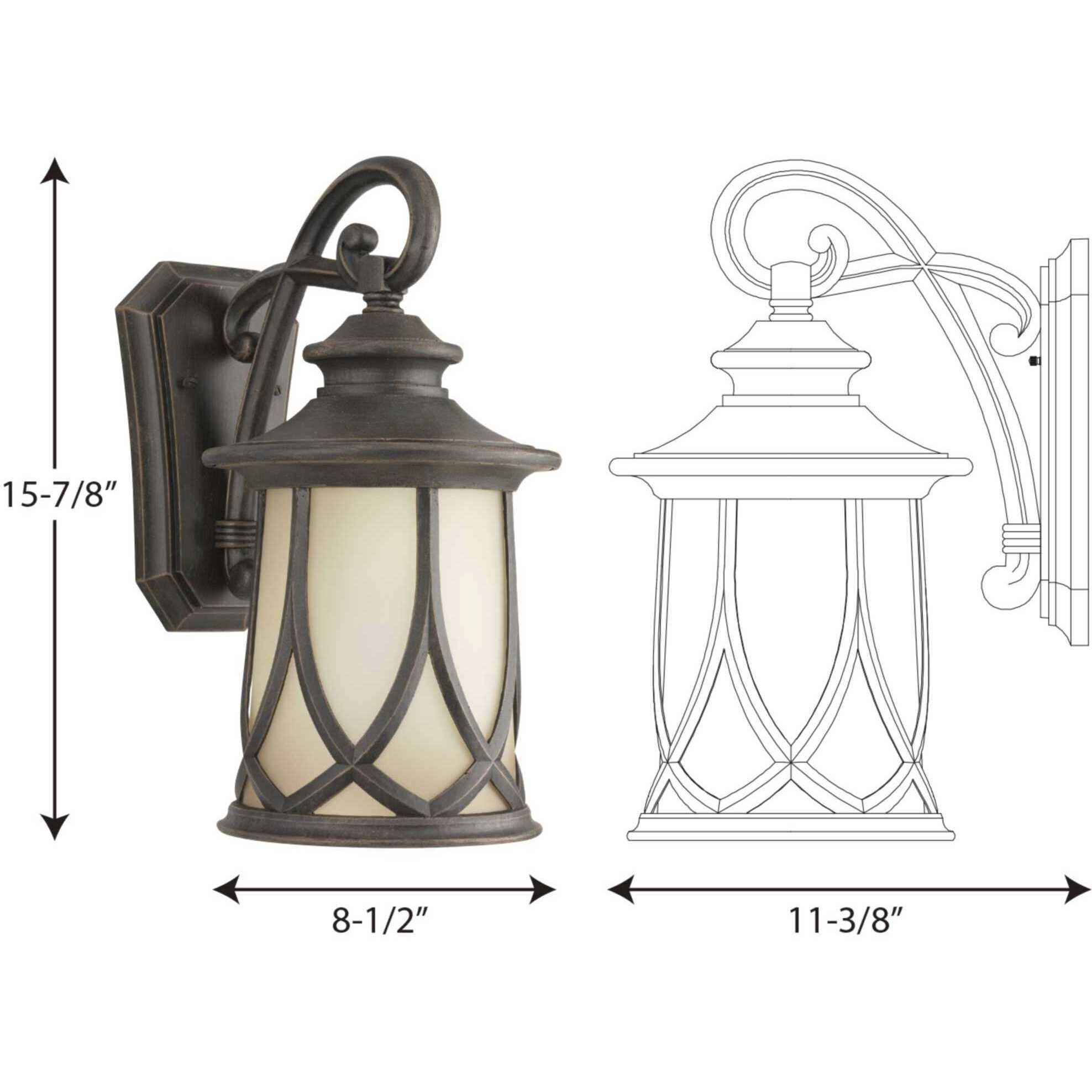 Resort 1 Light 16 inch Aged Copper Outdoor Wall Lantern, Medium