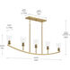 Jheni 5 Light 46 inch Brushed Gold Linear Chandelier Ceiling Light